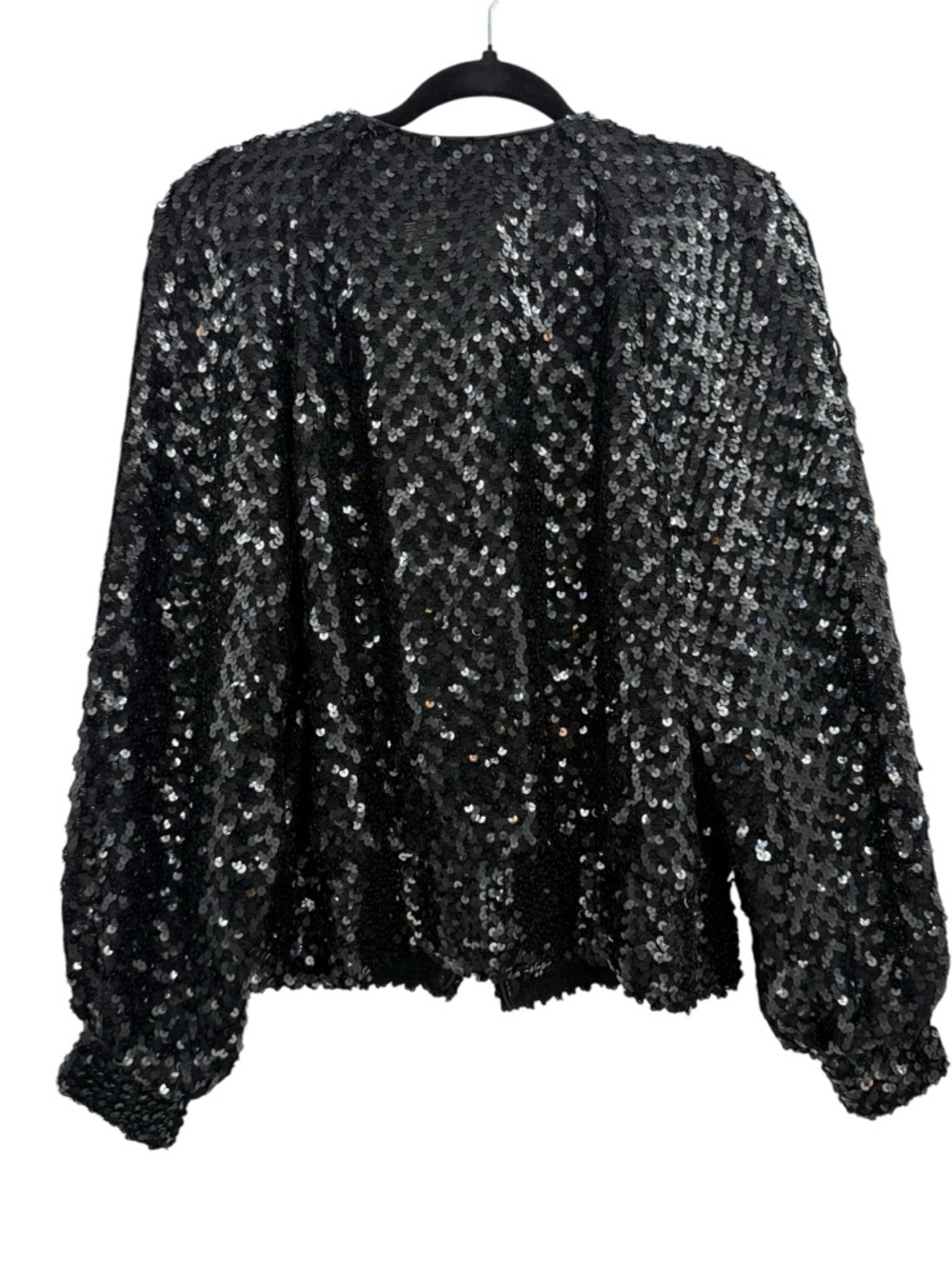 Vintage Julie Duroché Sequin Jacket Black Beaded Paisley Evening Blazer Glam 80s - Picture 5 of 15